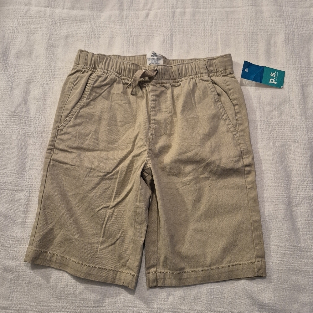 PS by Aeropostale boys size 8 pull on tan shorts NWT